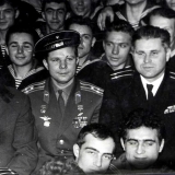 Юрий Гагарин на нашем крейсере. 1965 год.