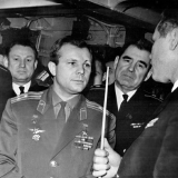 Юрий Гагарин на нашем крейсере. 1965 год.