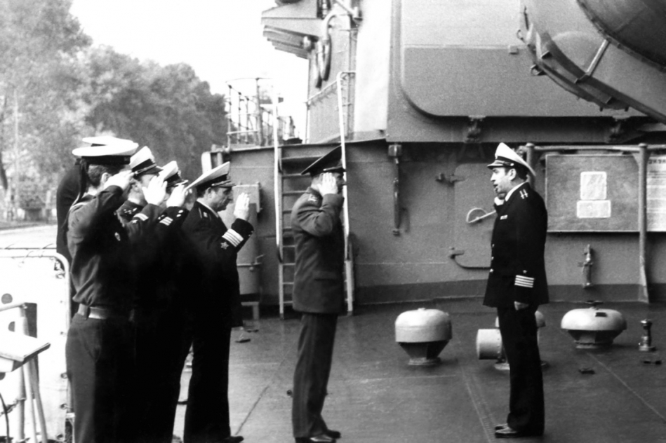 Встреча на "Грозном" Маршала СССР Н. В. Огаркова 1985 год