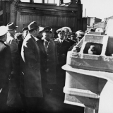 Посещение Н. С. Хрущевым 4 мая 1962 г. РКР «Грозный». Делегация осматривает корабль.